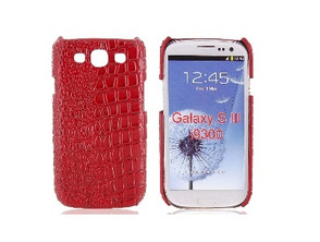 Case for Samsung S III i9300 (Crocodile Skin Red)