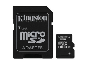MEM MICRO SD 8 Go KINGSTON CL4 + ADAPT SD