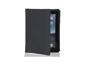 Quad-Fold Design PU Protective Case with Stand Function - iPad 4 (Black)