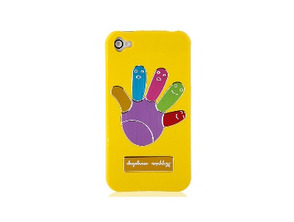 Metallic Palm Pattern Protective Case for iPhone 4/4S (Yellow)