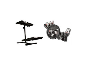 Logitech G27 Racing Wheel + Speedblack EVO Steering Wheel and Pedal Stand Black