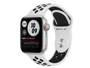 Apple Watch SE GPS/Cellulaire 40mm Caja Aluminio Plata / Correa Nike Deportiva Platino Puro y Negra