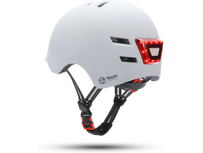 Casco Youin con LED Frontal y Trasero Blanco (L)
