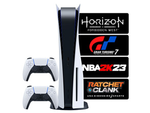 Ajouter au panier Consola PS5 + 2 Mandos + GT7 + NBA 2K23 + Ratchet + Horizon Consola PS5 + 2 Mandos + GT7 + NBA 2K23 + Ratchet + Horizon
