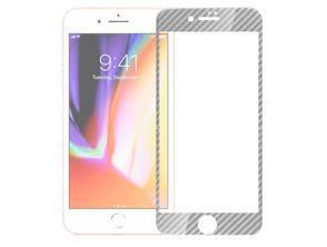 Cristal Templado Completo 3D Fibra Carbono iPhone 7 /iPhone 8 / iPhone SE 2020 Argent