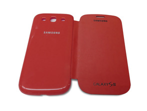 Flip Cover Case for Samsung Galaxy S3 Rouge