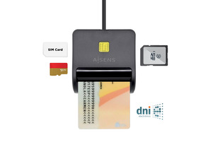 Ajouter au panier Lector DNI-E y Tarjetas Aisens ASCR-SN04CSD-BK USB-C Negro Lector DNI-E y Tarjetas Aisens ASCR-SN04CSD-BK USB-C Negro