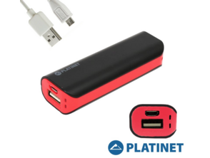 BANQUE DE POUVOIR PLATINET 4400mAh 5V 1A + LINT.NEG-ROJO