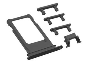 Plateau pour Cartes SIM + Boutons Latéraux pour iPhone 7 Noire