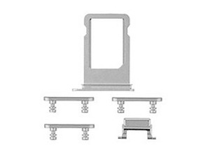 Plateau pour Cartes SIM + Boutons Latéraux - iPhone 8 Blanc