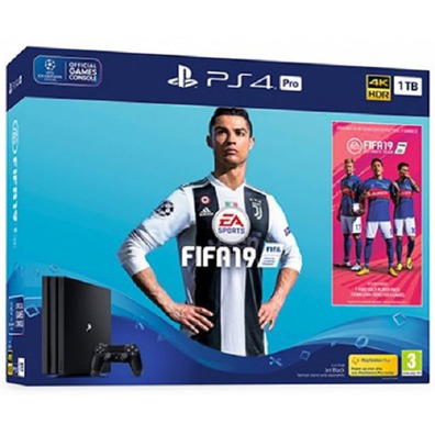 PS4 1tb Pro Black + Fifa 19 console
