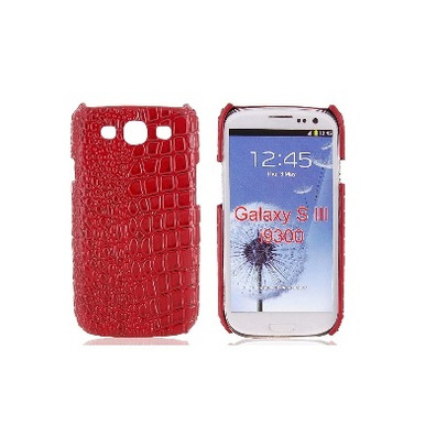 Case for Samsung S III i9300 (Crocodile Skin Red)