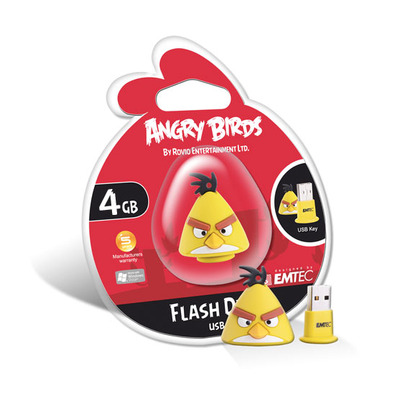 Pendrive 4 Gb Angry Birds Jaune