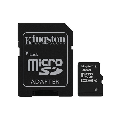 MEM MICRO SD 8 Go KINGSTON CL4 + ADAPT SD