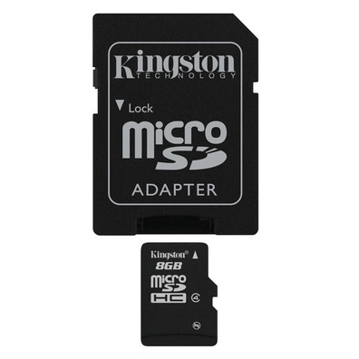 MEM MICRO SD 8 Go KINGSTON CL4 + ADAPT SD