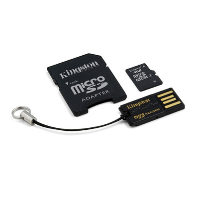 MICRO SD KINGSTON 4 Go MULTIKIT AVEC ADAPTADEUR SD + USB CLASSE 4 MB