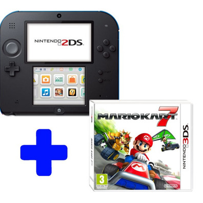 Nintendo 2DS Bleu/Noir + Mario Kart 7