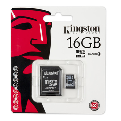 MEM MICRO SD 16 Go KINGSTON CL4 + ADAPT SD