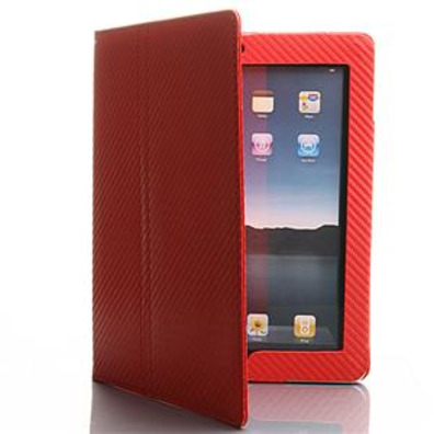Protective PU Leather Case for iPad 2 Red