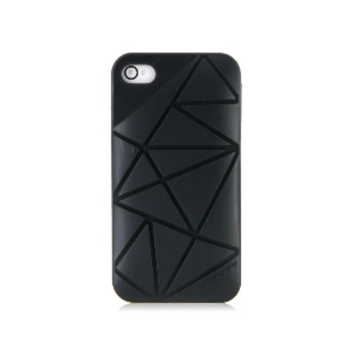 Triangle Pattern Protective Case for iPhone 4/4S (Black)