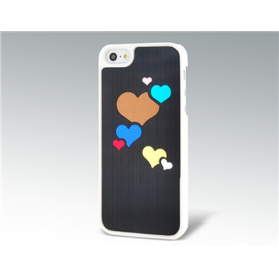 Coque protectrice Coeurs pour iPhone 5 Noire