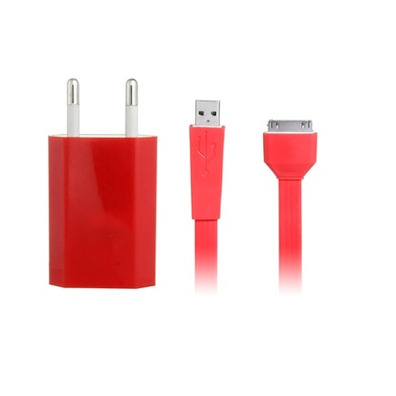 Chargeur Flat Câble pour iPhone (Rouge)