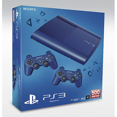 Console Playstation 3 Slim 500 Go (Bleue) + 2 Dualshock 3