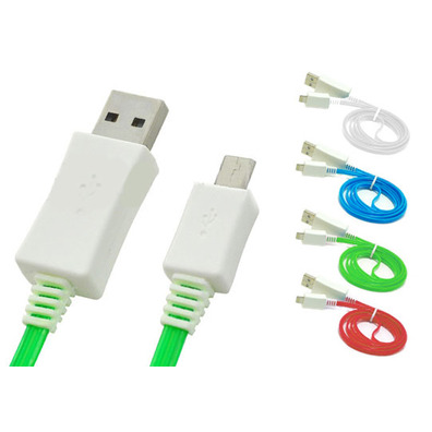 Light Micro USB Data Transfer Charging Cable for Samsung/HTC/Nokia Noir / Vert