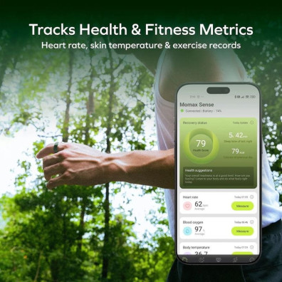 Momax Smart Ring SG1S Negro actif, Talla 8