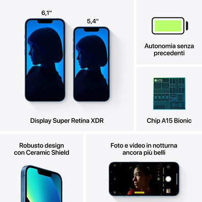 Apple iPhone 13 256 Go 5G MLQA3QL/A Bleu