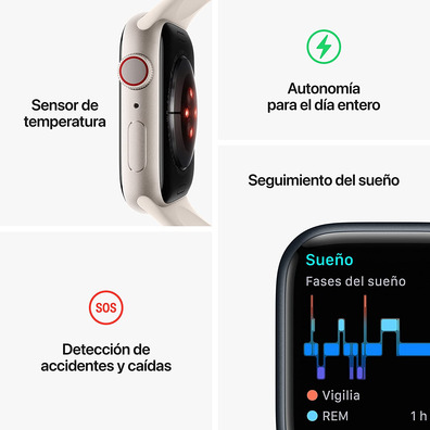 Apple Watch Series 8 GPS/Cellulaire 45mm Plata / Correa Milanese Loop Plata
