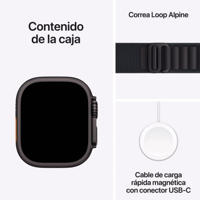 Apple Watch Ultra 3 GPS Cellulaire 49mm Titanio Correa Alpine Loop Noir (L)