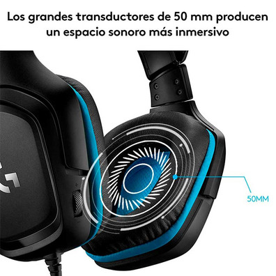 Logitech Auriculaires G432 7.1 avec Microphone USB/Jack 3.5 Noir