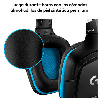 Logitech Auriculaires G432 7.1 avec Microphone USB/Jack 3.5 Noir