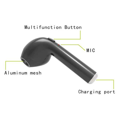 Casque stéréo Bluetooth + Microphone HBQ i7 Noire