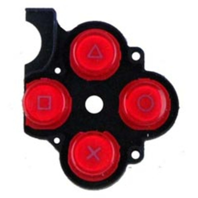 D-Pad Rubber and Buttons (Red) - PSP 3000