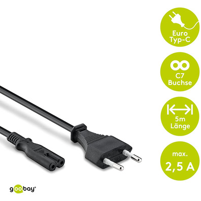 Cable de Alimentación Tipo Philips 5m Goodbay