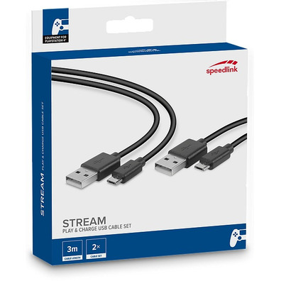 Les câbles de FLUX de JOUER/CHARGE USB Speedlink pour PS4