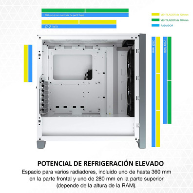 Caja Corsair ICUE 4000X RGB Verre trempé Blanca