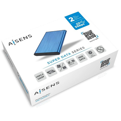 Caja Externa 2.5''USB 3.1 SATA Aisens Aluminio Azul ASE-2525BLU