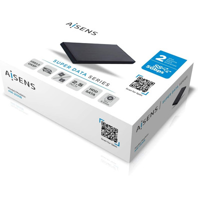 Caja Externa 2.5''USB 3.1 sata AISENS Aluminio Negro