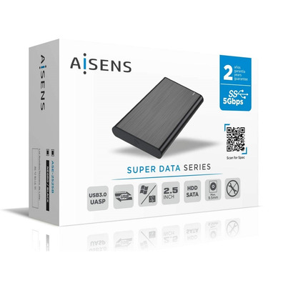 Caja Externa 2.5''USB 3.1 SATA Aisens Aluminio Negro