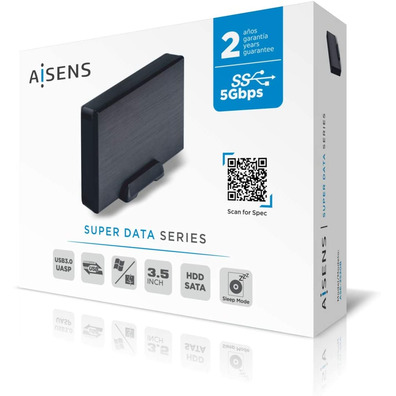 Caja Externa 3.5''USB 3.1 AISENS Aluminio Negro