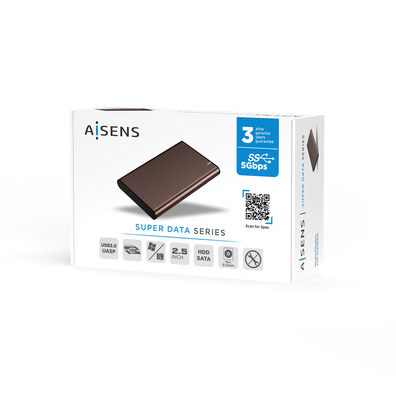 Caja Externa para Disco Duro 2.5''Aisens ASE-2525BWN USB 3.0 Marrón