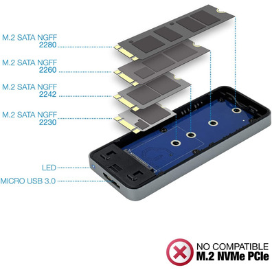 Caja Externa SSD M2 NGFF TooQ TQE-2281 USB-C