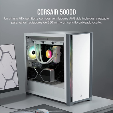 Caja Semitorre Corsair 5000D Verre trempé Blanc