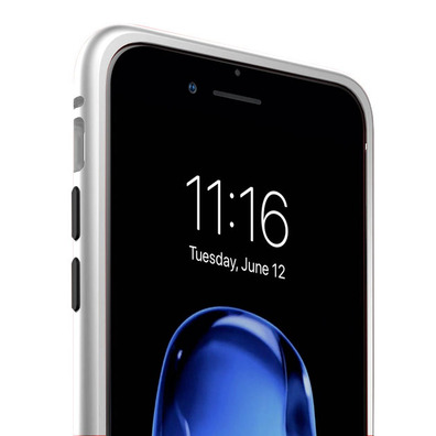 Boîtier magnétique avec verre trempé iPhone 7/8 Argent