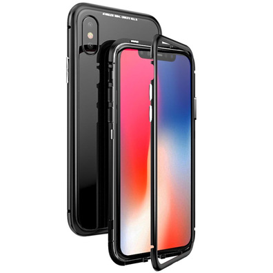 Boîtier magnétique avec verre trempé iPhone 7/8 Plus Noire