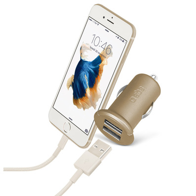 Chargeur Voiture Gold Collection SBS 2 ports USB 2.400 mA Gold