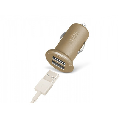Chargeur Voiture Gold Collection SBS 2 ports USB 2.400 mA Gold